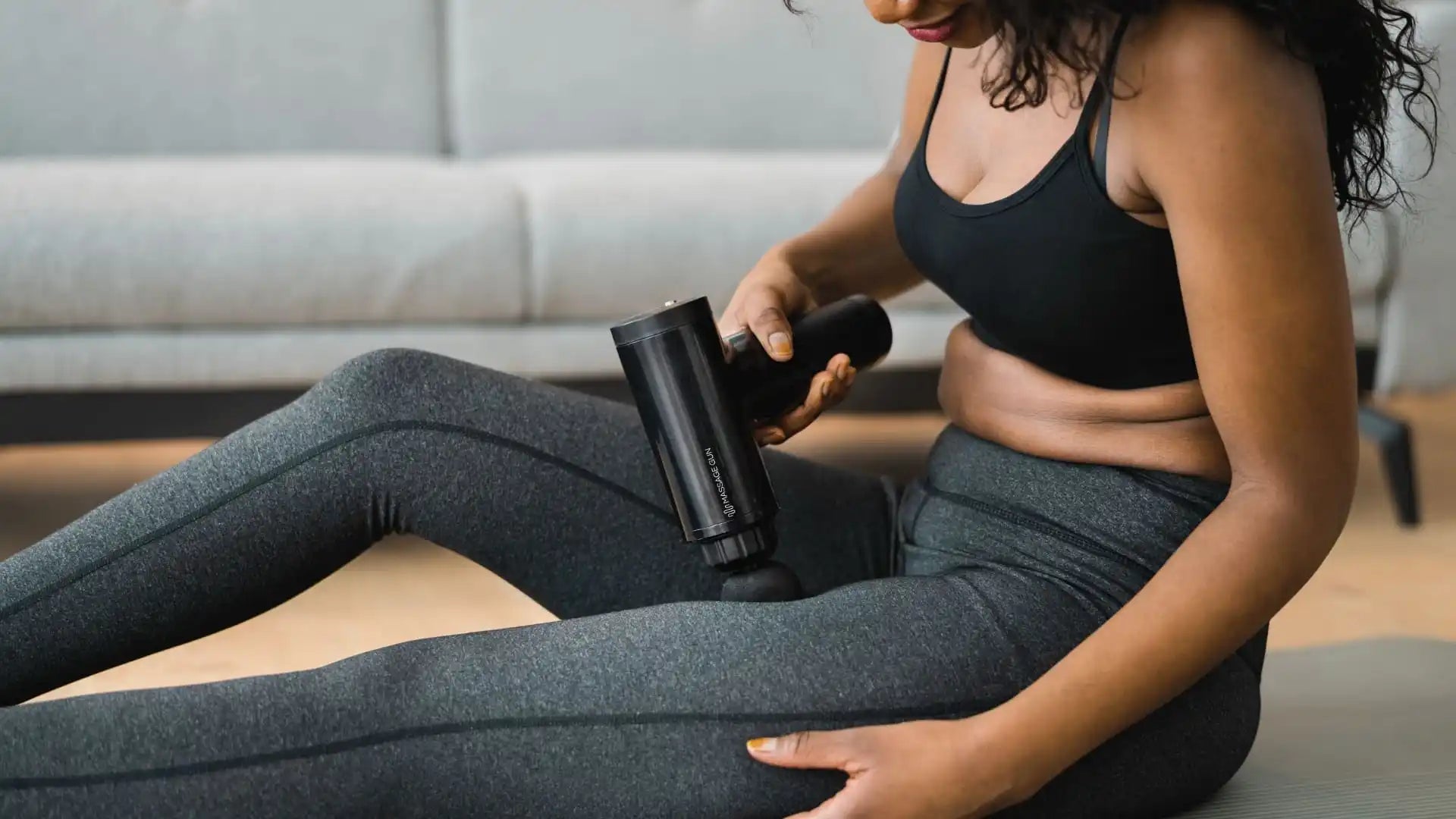 Black massage gun.