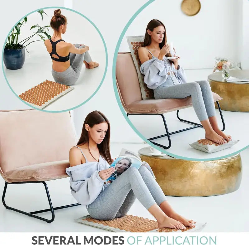 Brown Acupressure Mat and Pillow Set for Relaxation and Pain Relief | Akumata ECO