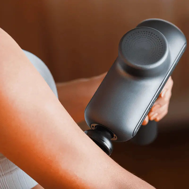 Gray Massage Gun for Muscle Recovery with Ergonomic Design | Back Massage Gun