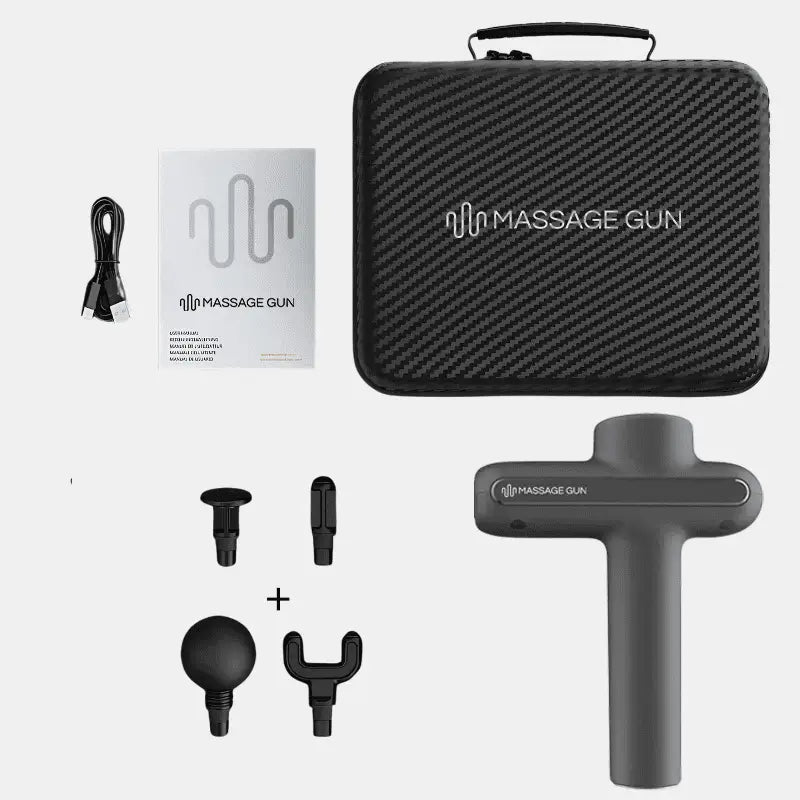 Massage gun set for muscle recovery with ergonomic design for effective relief