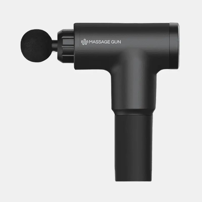 Black massage gun for deep tissue massage, muscle recovery, and improved blood flow