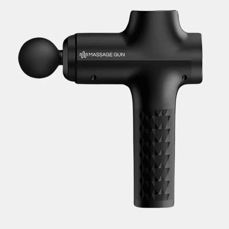 Black massage gun for professional muscle relief with long battery life alleviating sore muscles