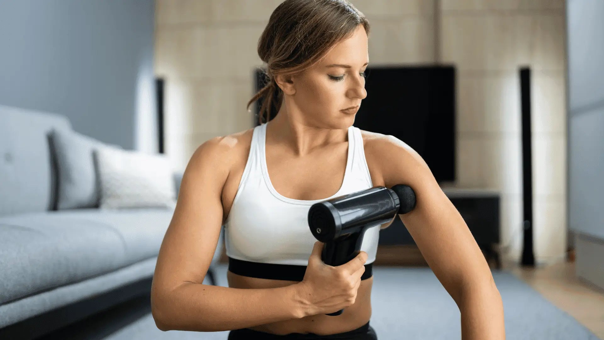 Black Massage Gun with adjustable speed settings in the Massage Gun collection