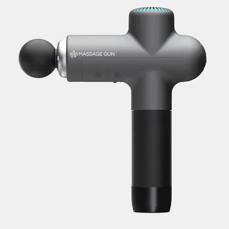 Gray and black Massage Gun for muscle soreness relief and best massage gun for larger muscle groups recovery